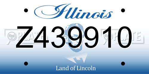 Z439910 Illinois License Plate