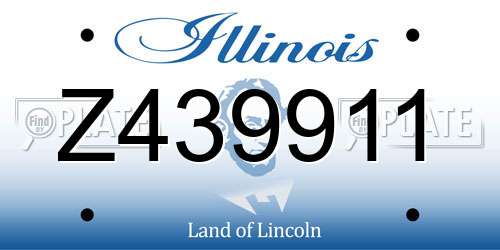 Z439911 Illinois License Plate