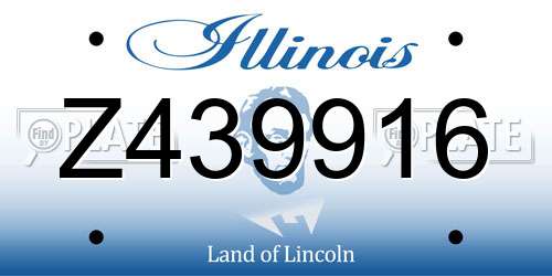 Z439916 Illinois License Plate