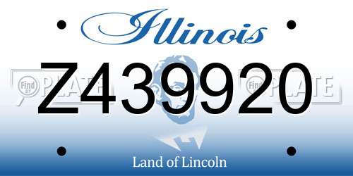 Z439920 Illinois License Plate