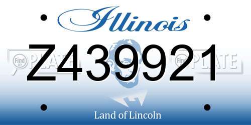 Z439921 Illinois License Plate