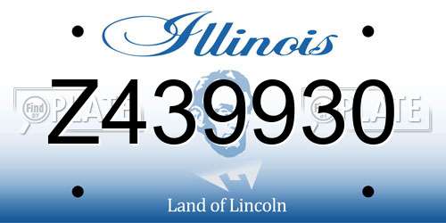 Z439930 Illinois License Plate