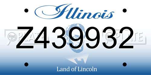 Z439932 Illinois License Plate