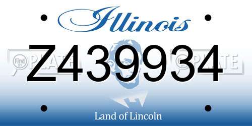 Z439934 Illinois License Plate