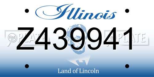 Z439941 Illinois License Plate