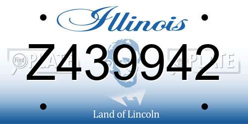 Z439942 Illinois License Plate