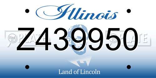 Z439950 Illinois License Plate