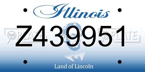 Z439951 Illinois License Plate