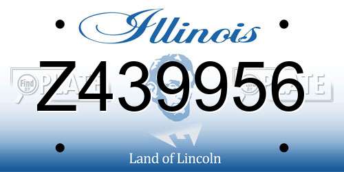 Z439956 Illinois License Plate