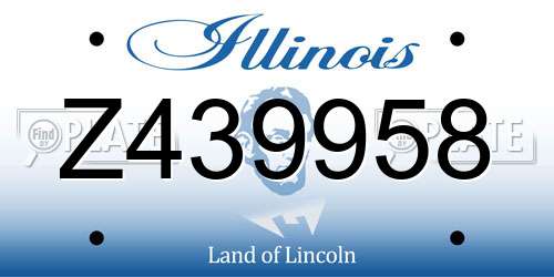Z439958 Illinois License Plate