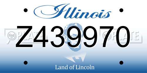 Z439970 Illinois License Plate