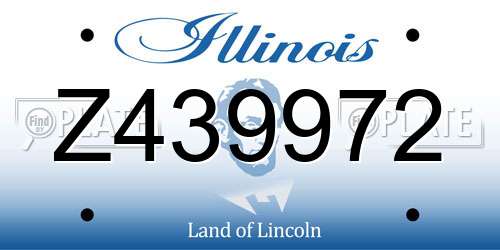 Z439972 Illinois License Plate