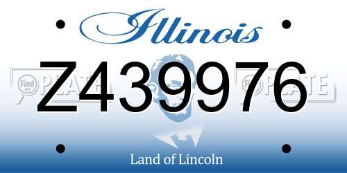 Z439976 Illinois License Plate
