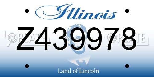 Z439978 Illinois License Plate