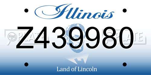 Z439980 Illinois License Plate