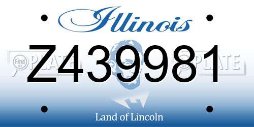 Z439981 Illinois License Plate
