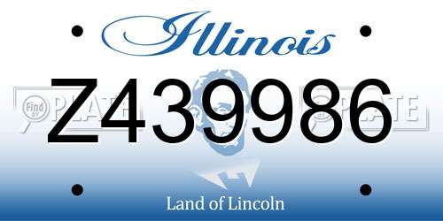 Z439986 Illinois License Plate