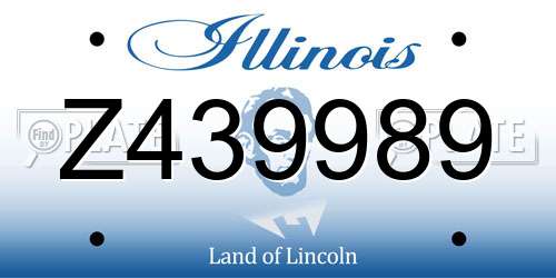 Z439989 Illinois License Plate