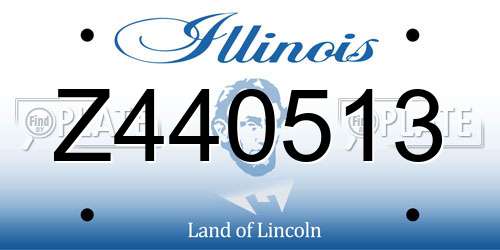 Z440513 Illinois License Plate