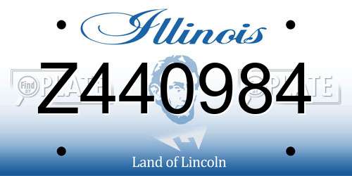 Z440984 Illinois License Plate