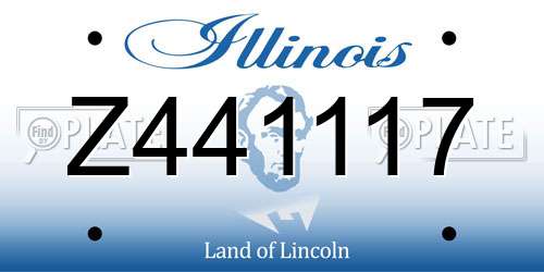 Z441117 Illinois License Plate