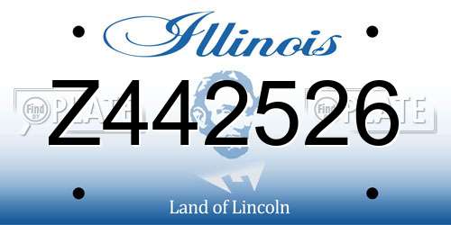 Z442526 Illinois License Plate