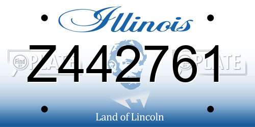 Z442761 Illinois License Plate