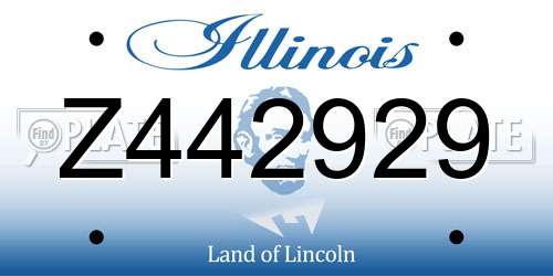 Z442929 Illinois License Plate