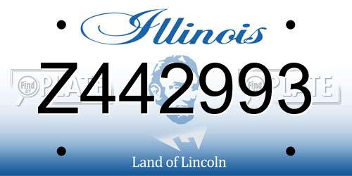Z442993 Illinois License Plate