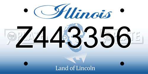 Z443356 Illinois License Plate