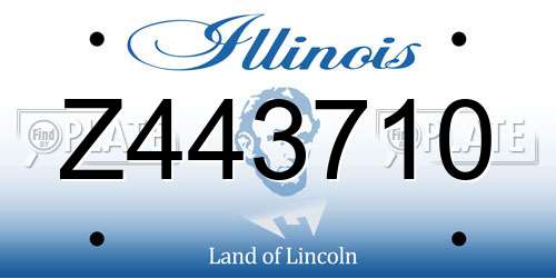 Z443710 Illinois License Plate