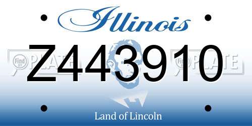 Z443910 Illinois License Plate