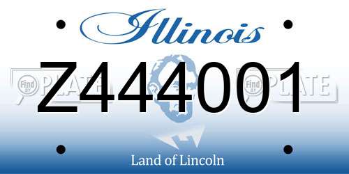 Z444001 Illinois License Plate