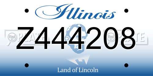 Z444208 Illinois License Plate
