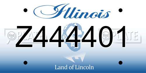 Z444401 Illinois License Plate