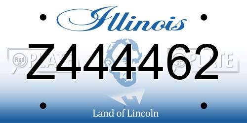Z444462 Illinois License Plate