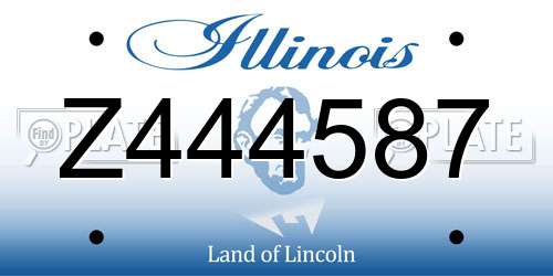 Z444587 Illinois License Plate