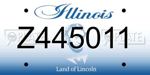 Z445011 Illinois License Plate