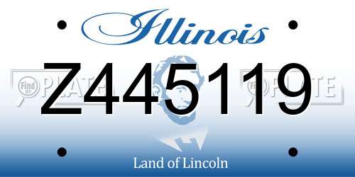 Z445119 Illinois License Plate