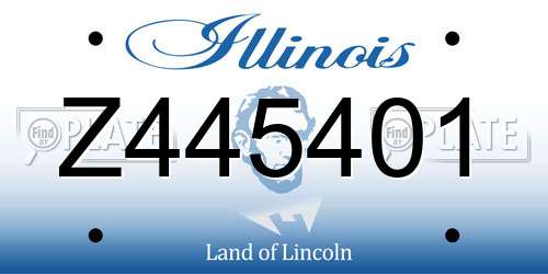Z445401 Illinois License Plate