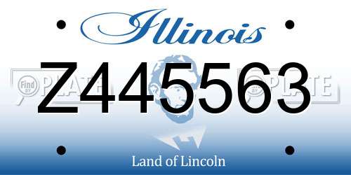 Z445563 Illinois License Plate