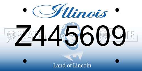 Z445609 Illinois License Plate