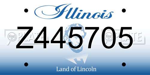 Z445705 Illinois License Plate