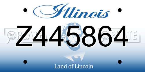 Z445864 Illinois License Plate