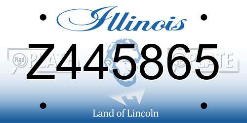 Z445865 Illinois License Plate