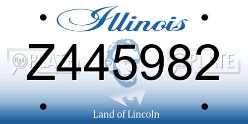 Z445982 Illinois License Plate