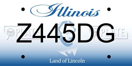Z445DG Illinois License Plate