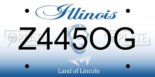 Z445OG Illinois License Plate