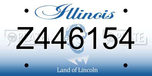 Z446154 Illinois License Plate