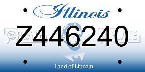 Z446240 Illinois License Plate